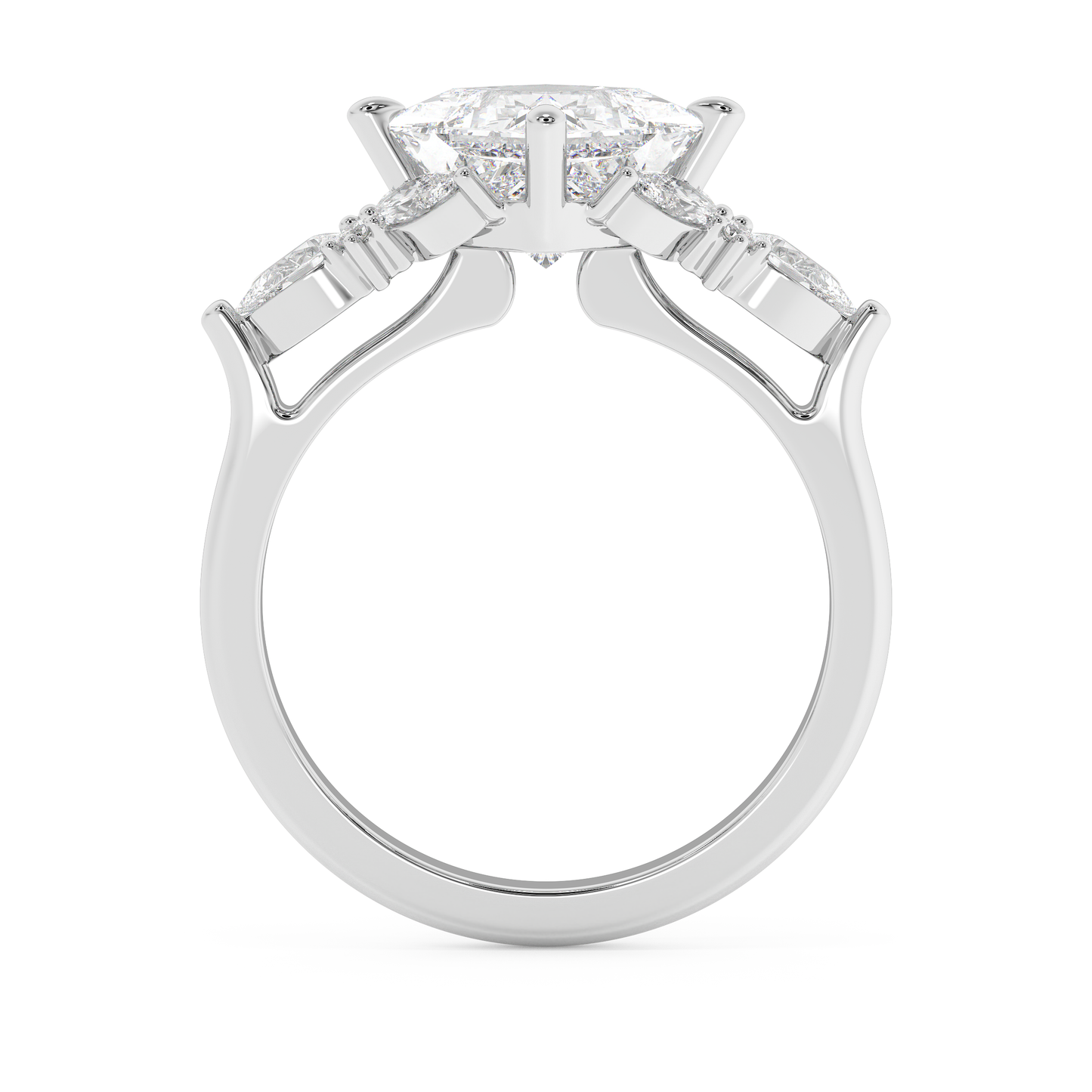 Emerald Solitaire Lab Grown Diamond Engagement Ring