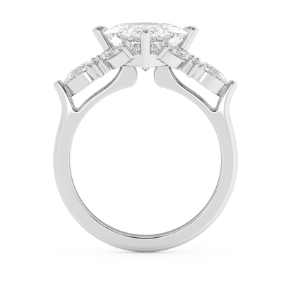 Emerald Solitaire Lab Grown Diamond Engagement Ring