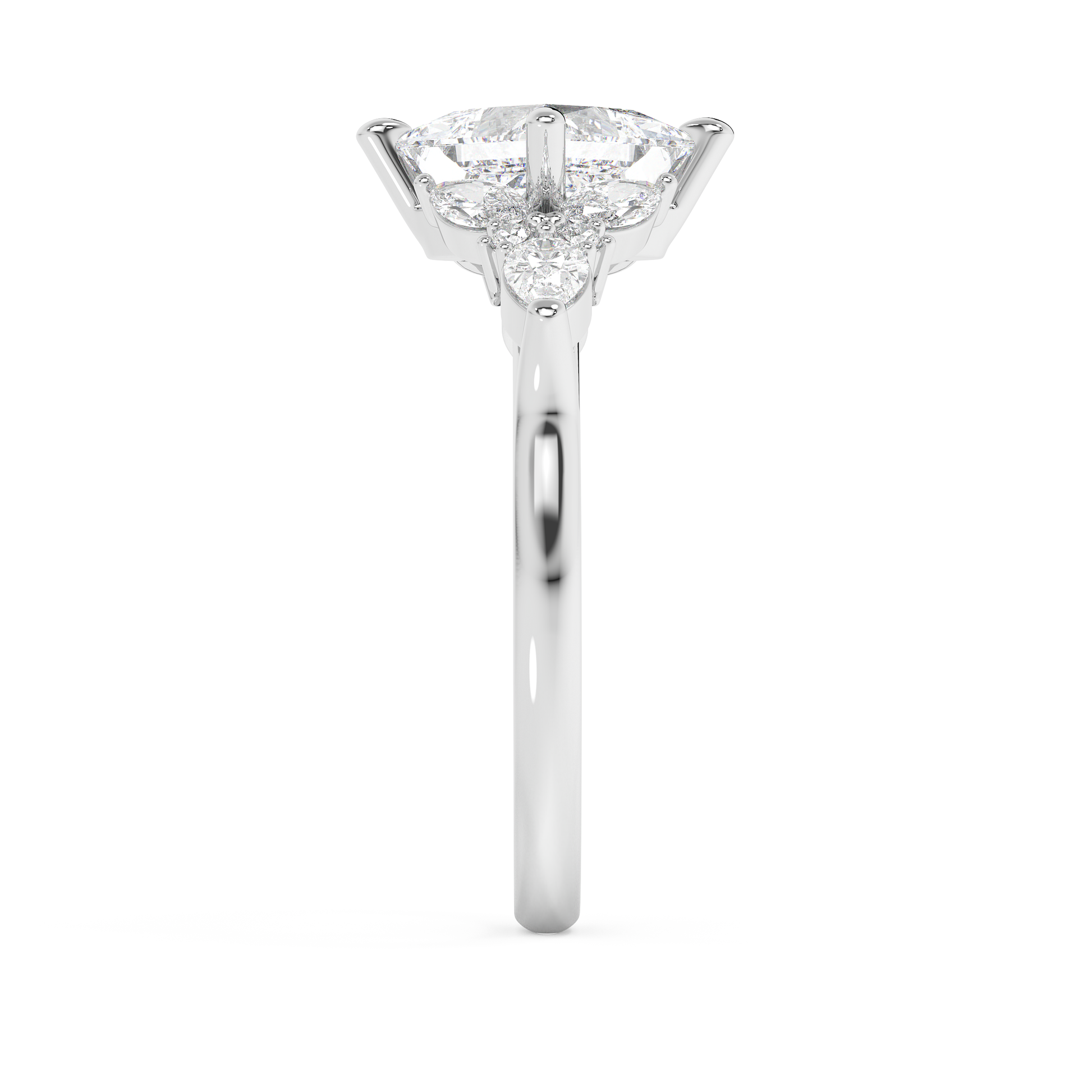 Emerald Solitaire Lab Grown Diamond Engagement Ring