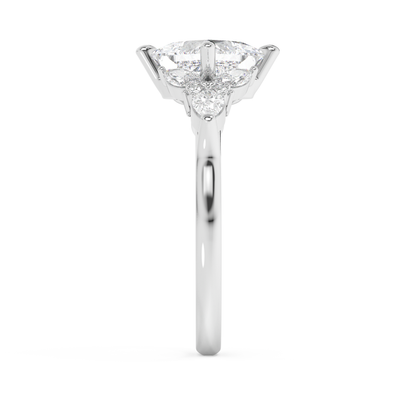Emerald Solitaire Lab Grown Diamond Engagement Ring