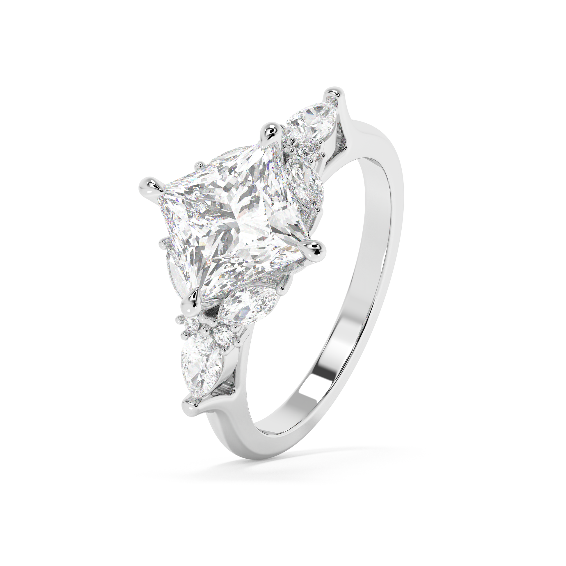 Emerald Solitaire Lab Grown Diamond Engagement Ring