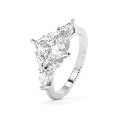 Emerald Solitaire Lab Grown Diamond Engagement Ring