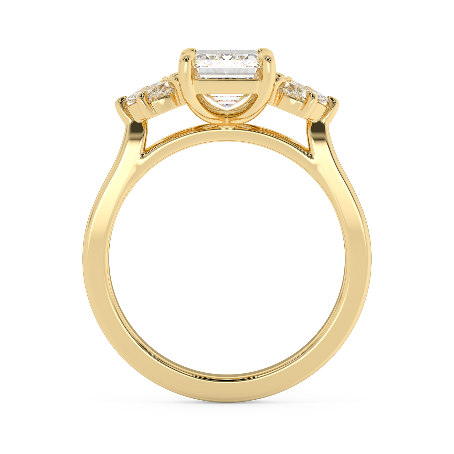 Emerald Solitaire Lab Grown Diamond Engagement Ring
