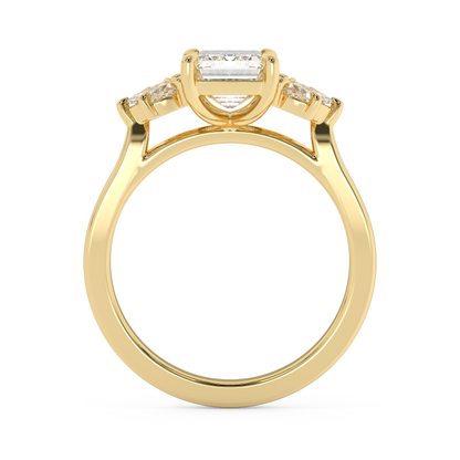 Emerald Solitaire Lab Grown Diamond Engagement Ring