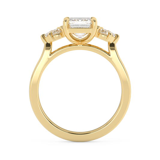 Emerald Solitaire Lab Grown Diamond Engagement Ring