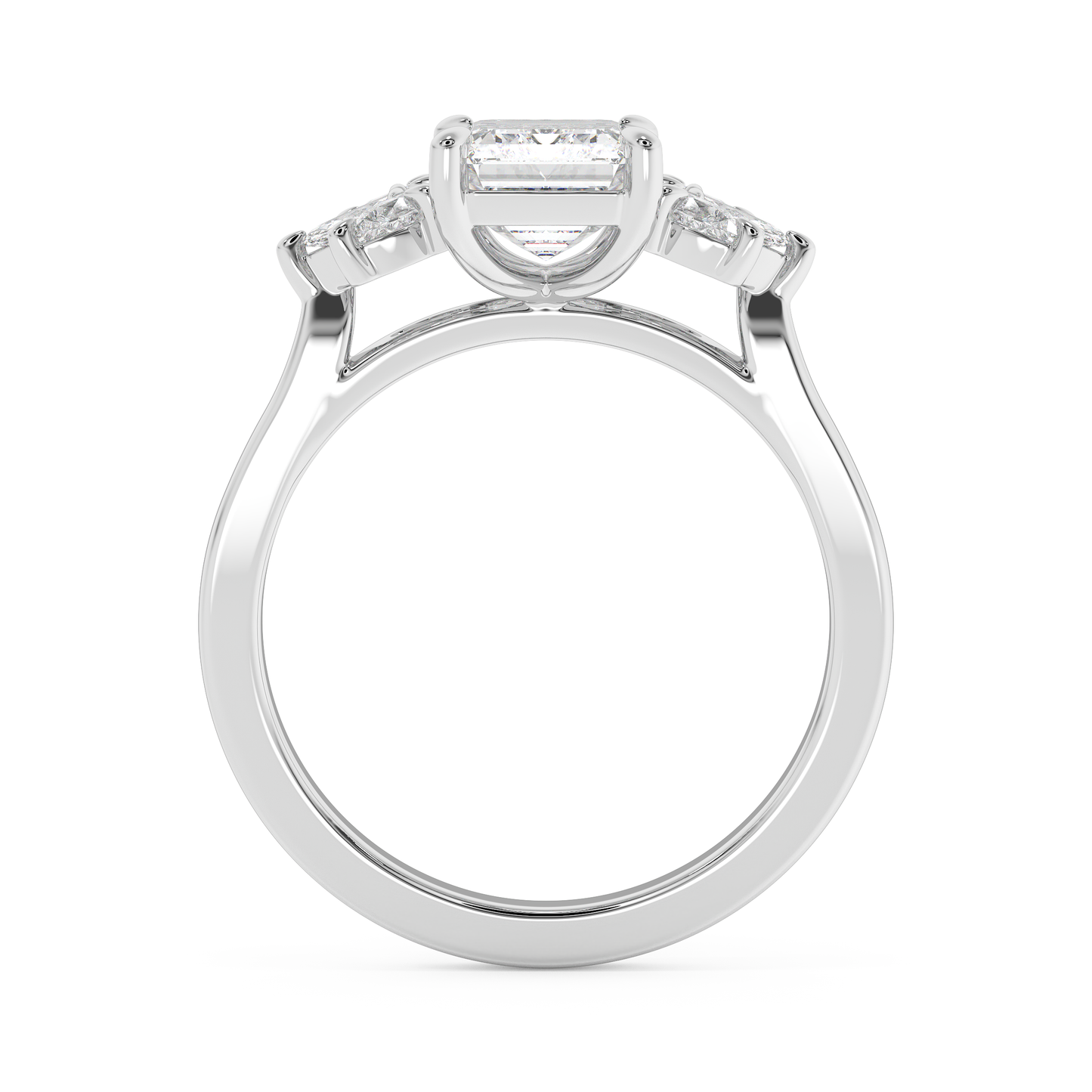 Emerald Solitaire Lab Grown Diamond Engagement Ring