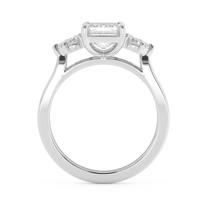 Emerald Solitaire Lab Grown Diamond Engagement Ring