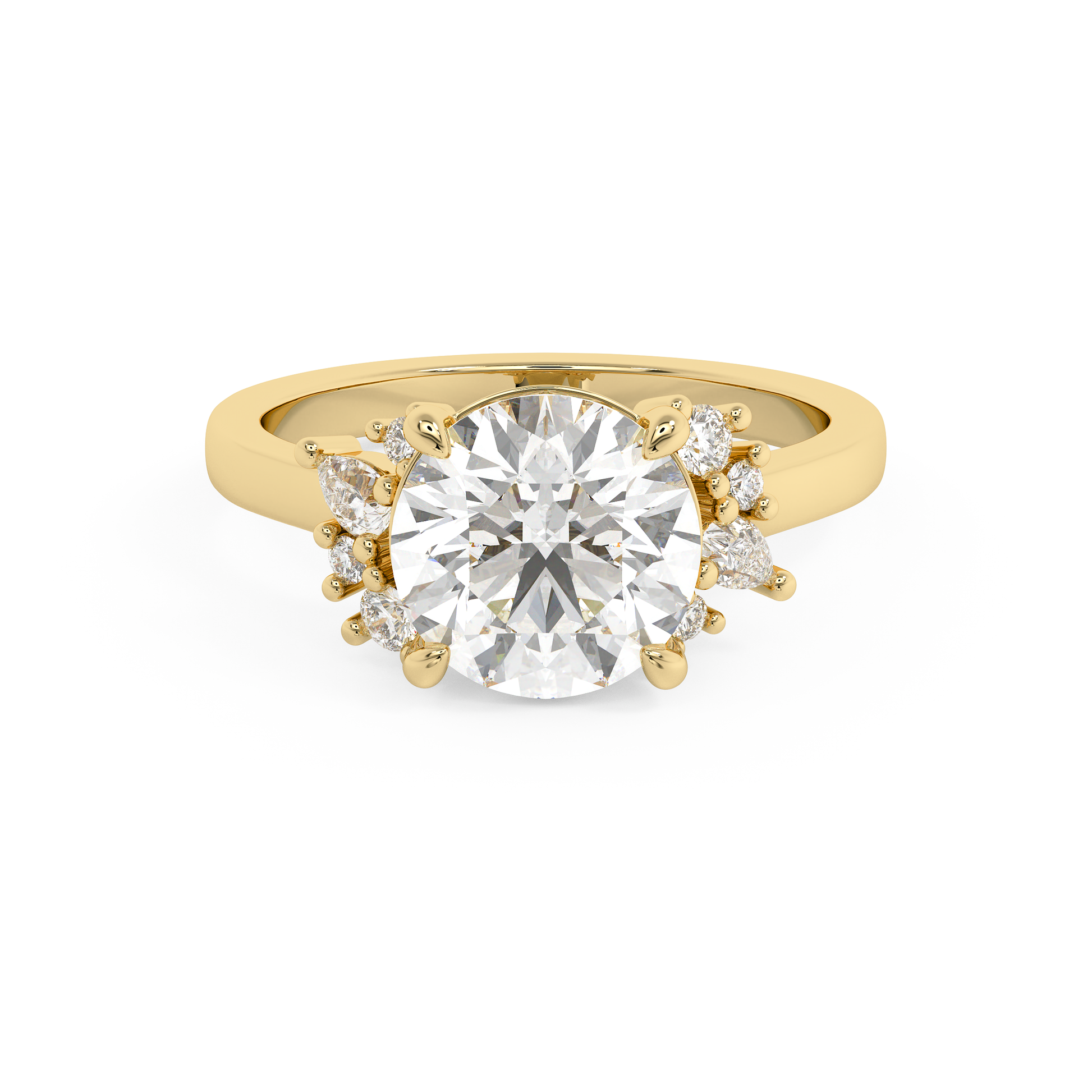 Emerald Solitaire Lab Grown Diamond Engagement Ring