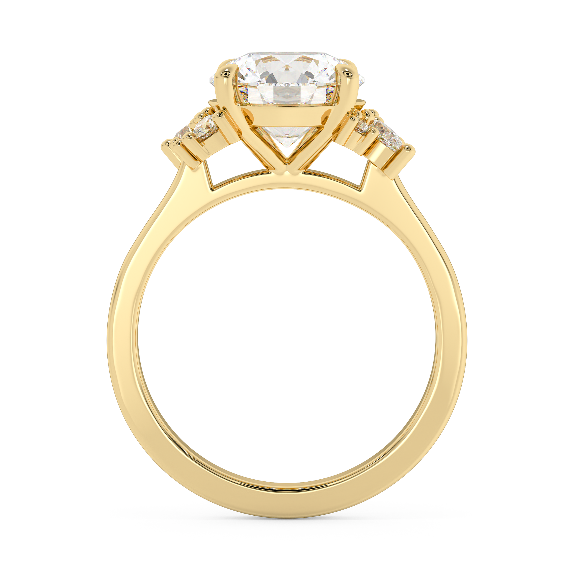 Emerald Solitaire Lab Grown Diamond Engagement Ring