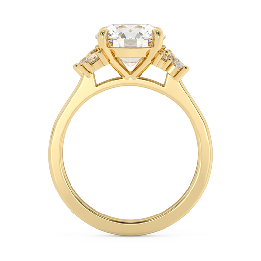 Emerald Solitaire Lab Grown Diamond Engagement Ring