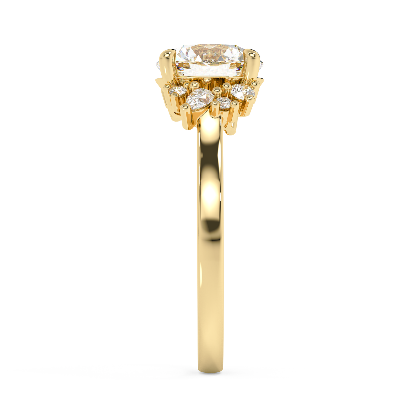 Emerald Solitaire Lab Grown Diamond Engagement Ring