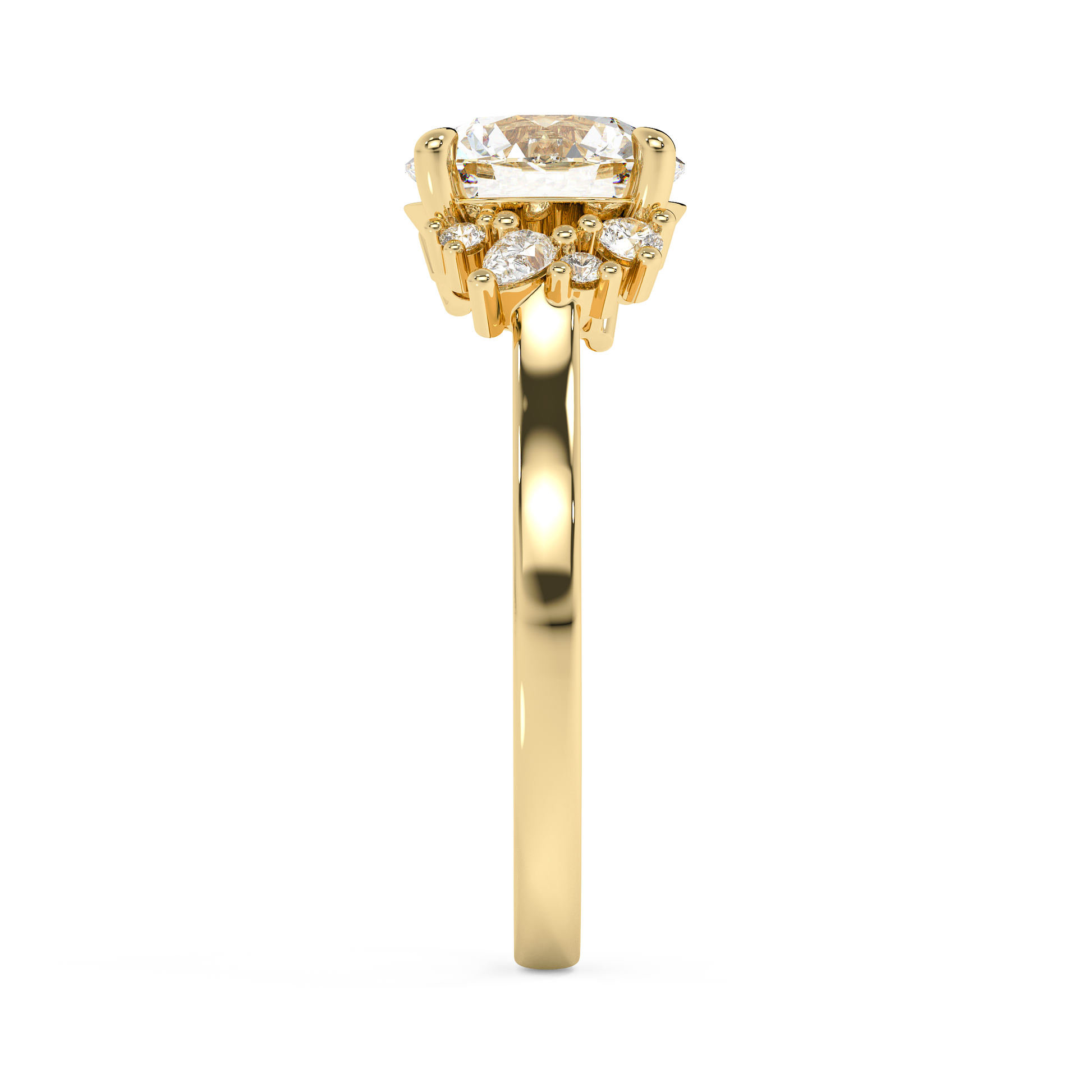 Emerald Solitaire Lab Grown Diamond Engagement Ring