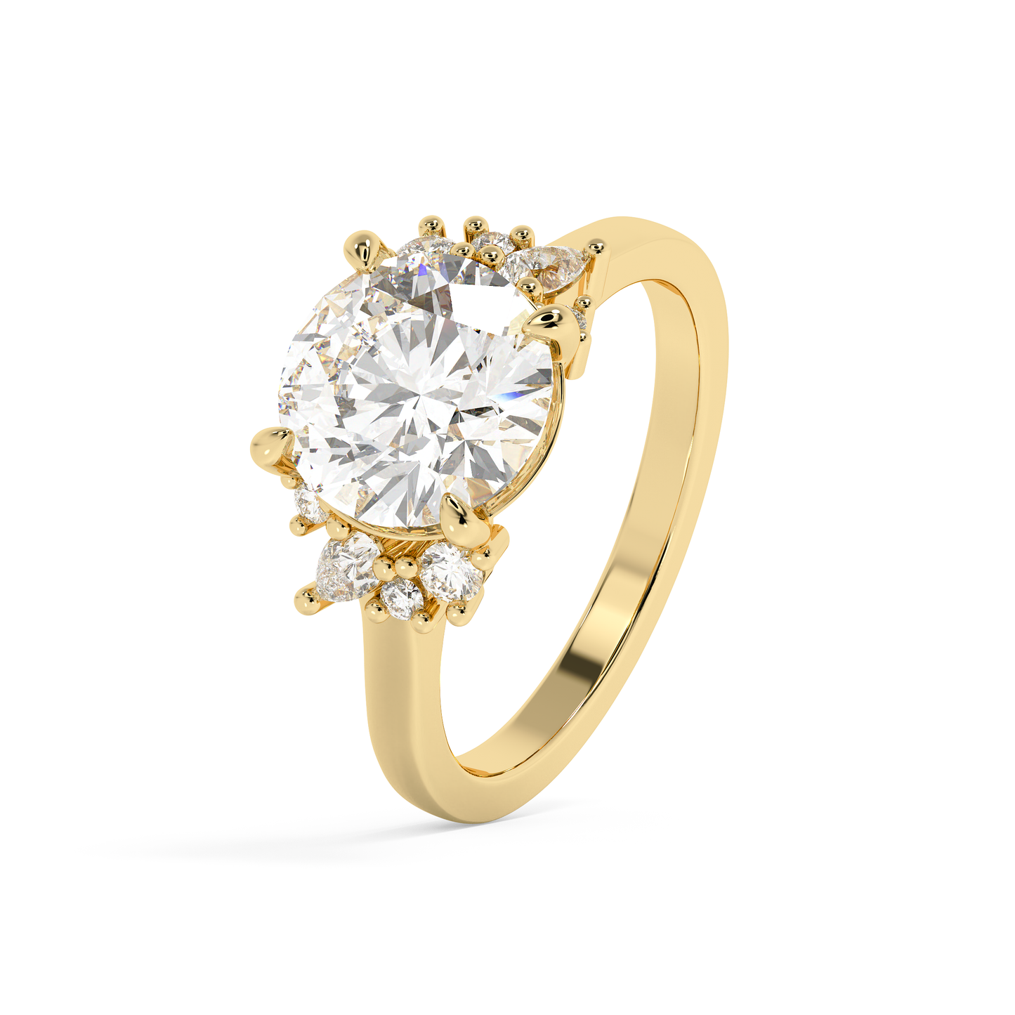Emerald Solitaire Lab Grown Diamond Engagement Ring