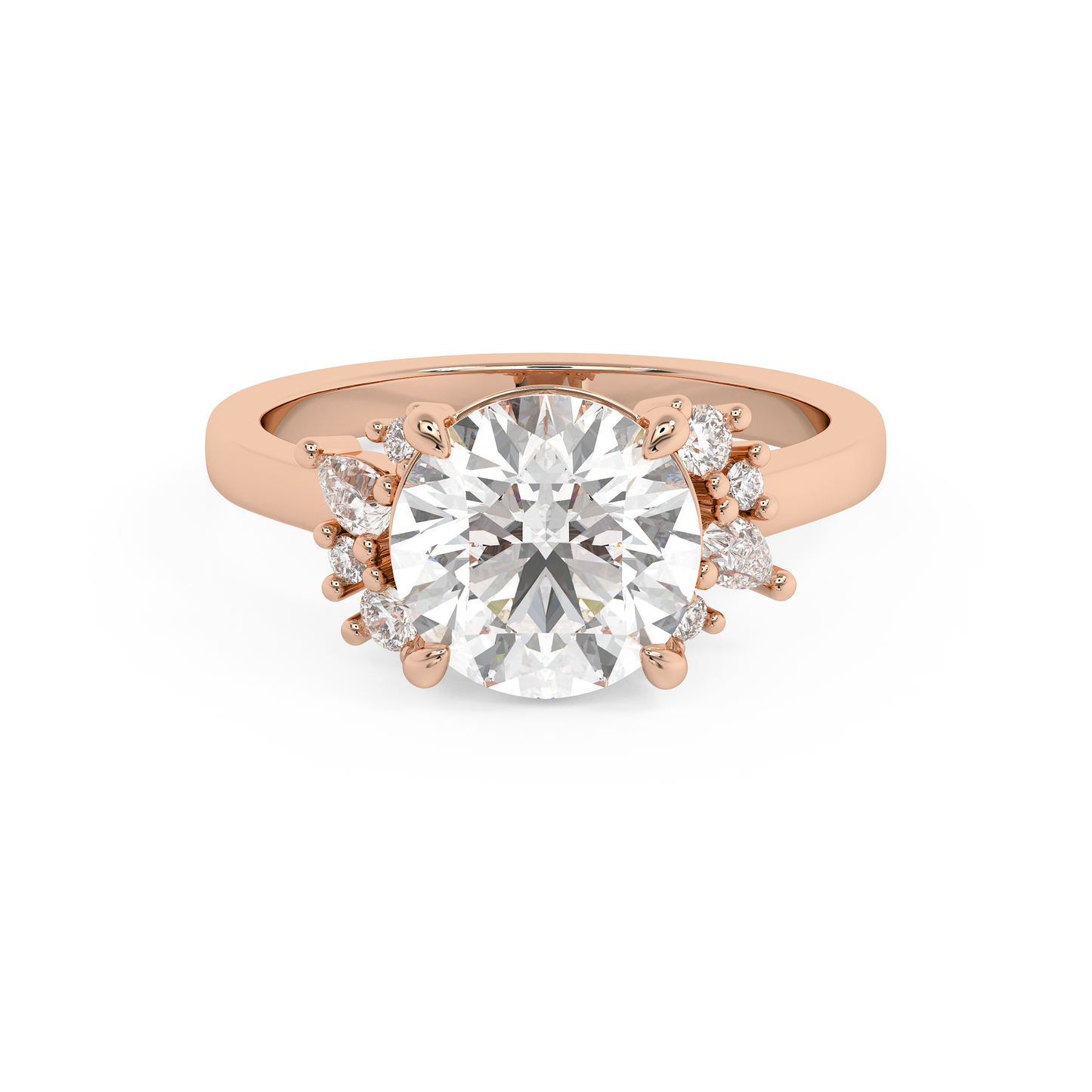 Emerald Solitaire Lab Grown Diamond Engagement Ring