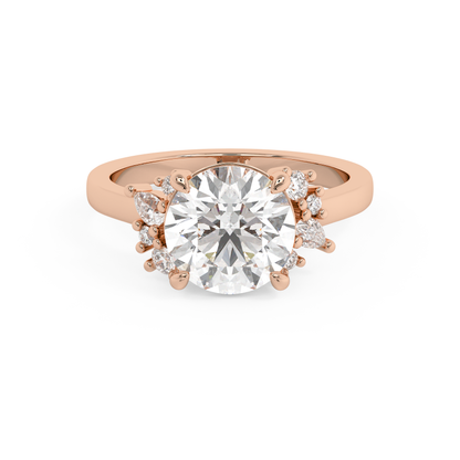 Emerald Solitaire Lab Grown Diamond Engagement Ring