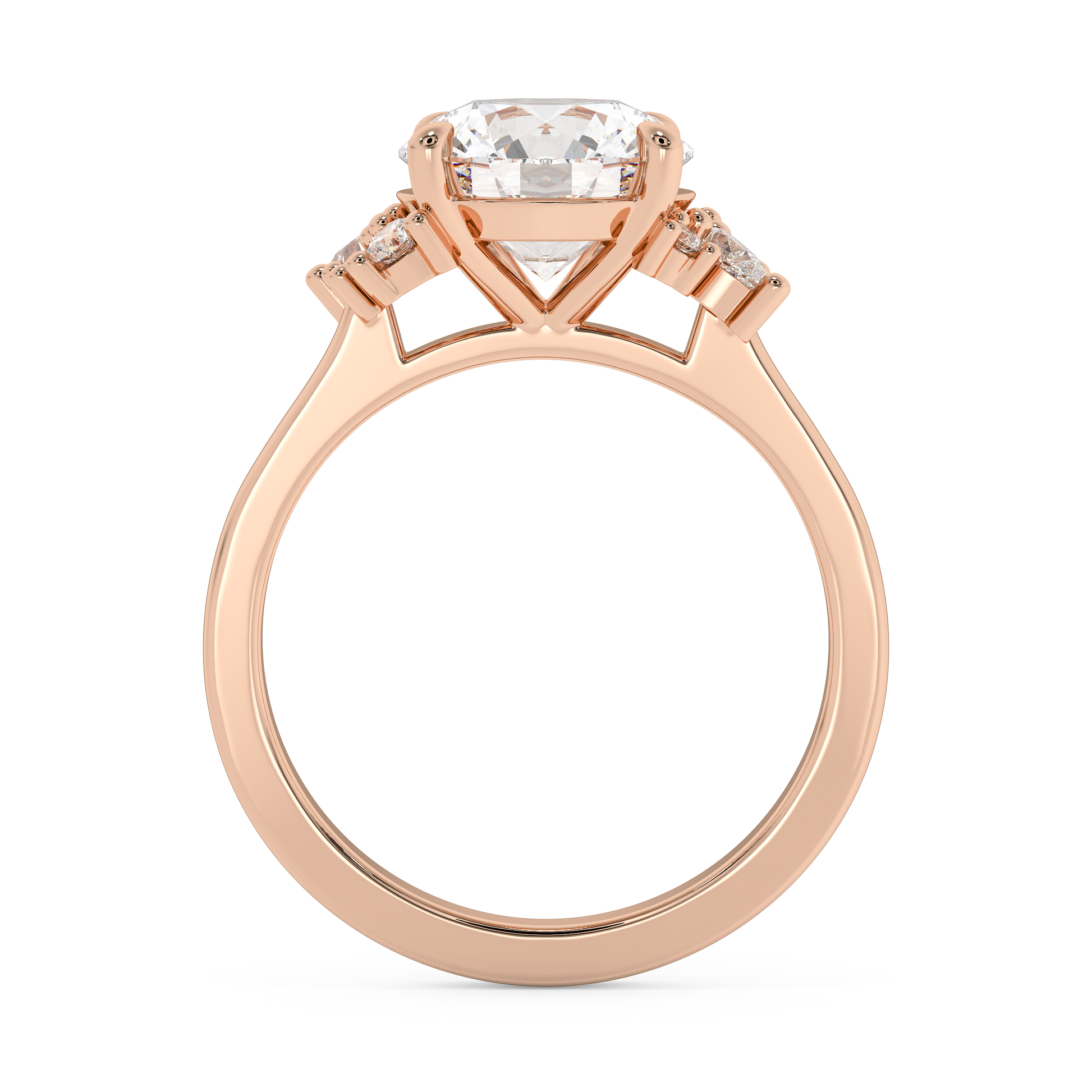 Emerald Solitaire Lab Grown Diamond Engagement Ring