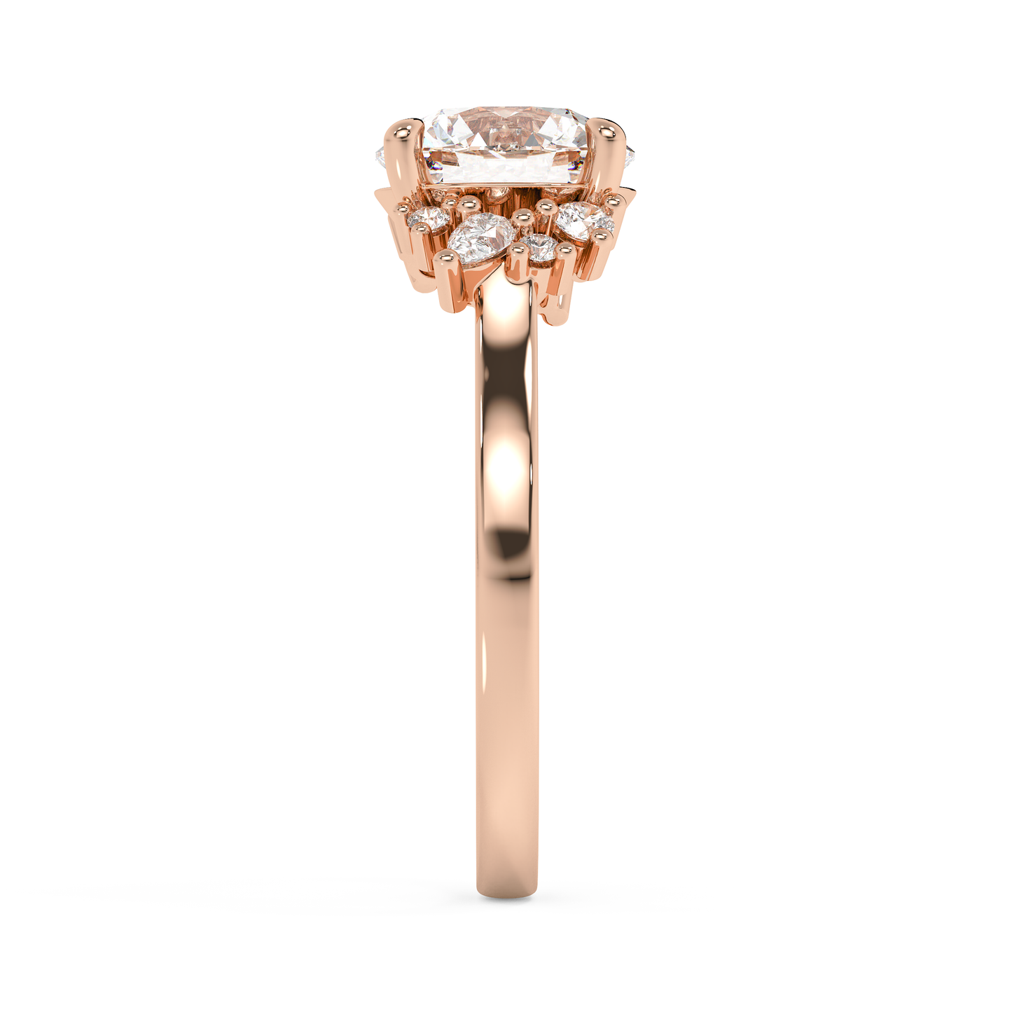 Emerald Solitaire Lab Grown Diamond Engagement Ring