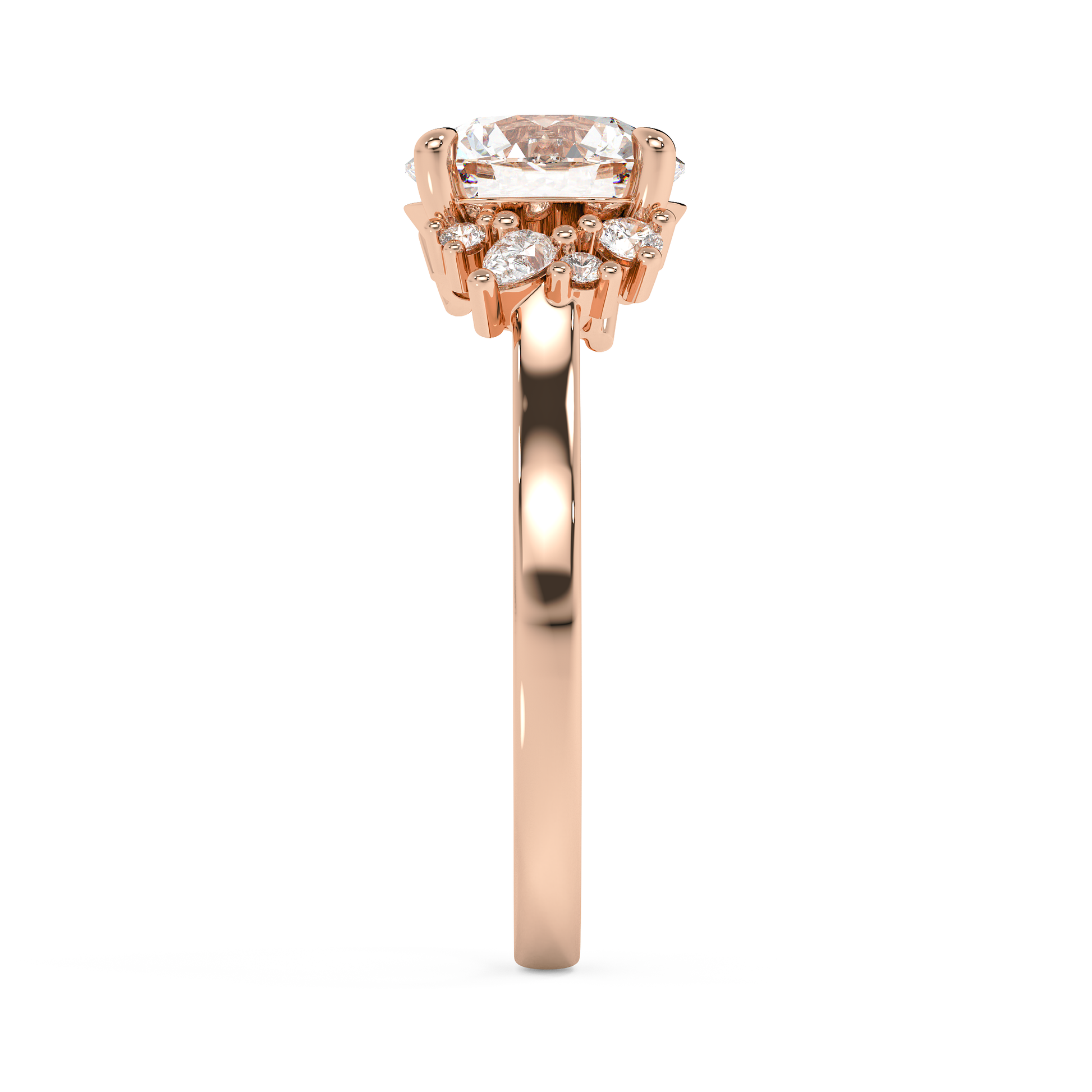 Emerald Solitaire Lab Grown Diamond Engagement Ring