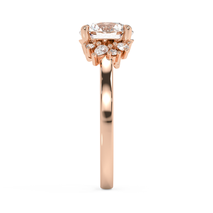 Emerald Solitaire Lab Grown Diamond Engagement Ring