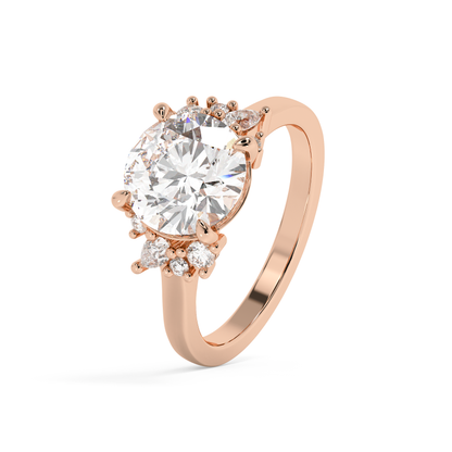 Emerald Solitaire Lab Grown Diamond Engagement Ring