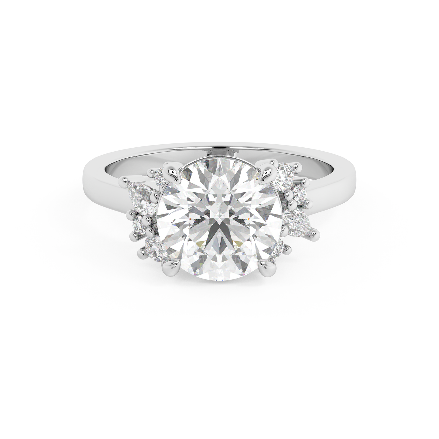 Emerald Solitaire Lab Grown Diamond Engagement Ring