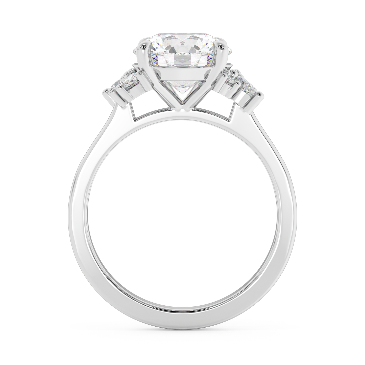 Emerald Solitaire Lab Grown Diamond Engagement Ring