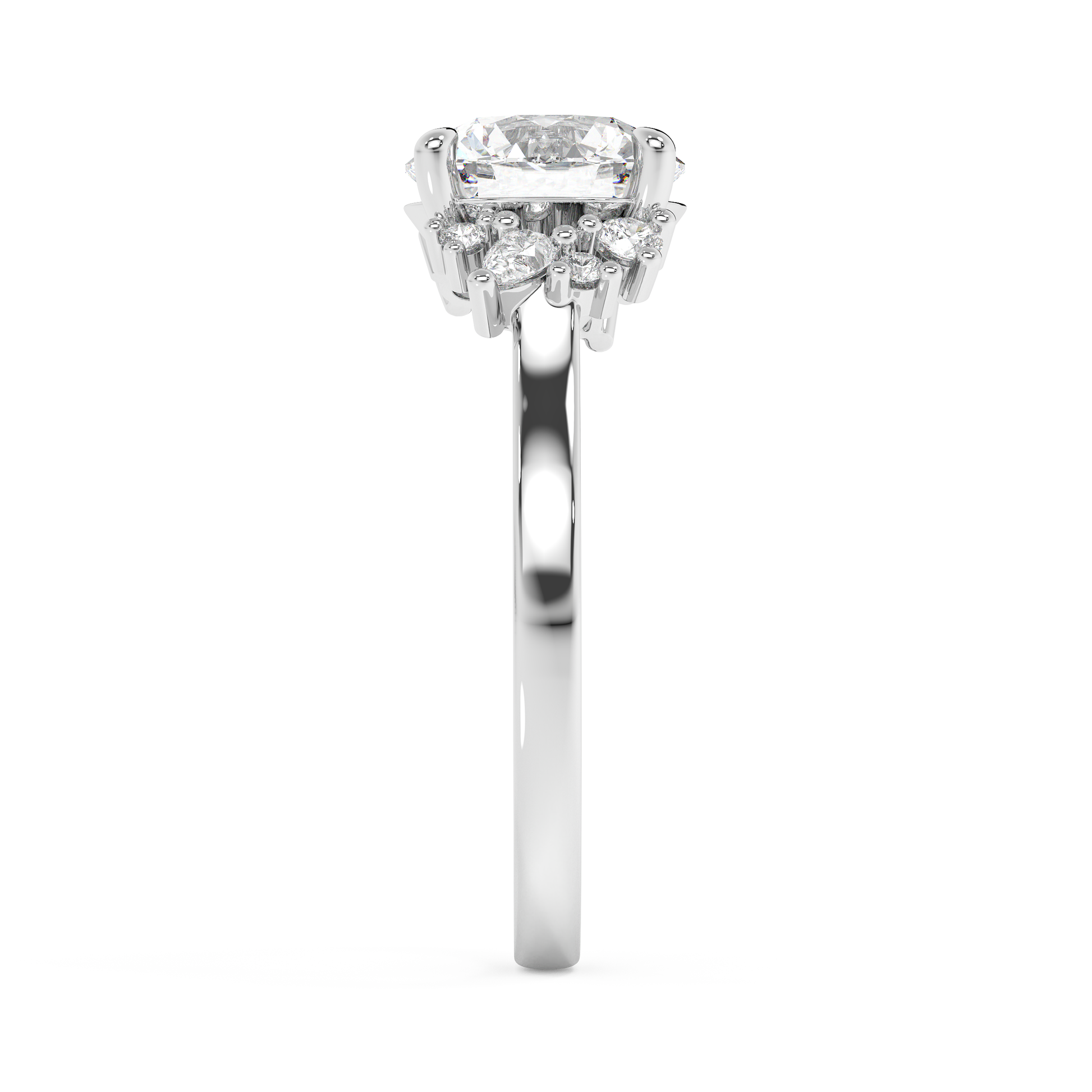 Emerald Solitaire Lab Grown Diamond Engagement Ring