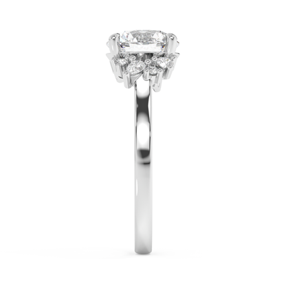 Emerald Solitaire Lab Grown Diamond Engagement Ring