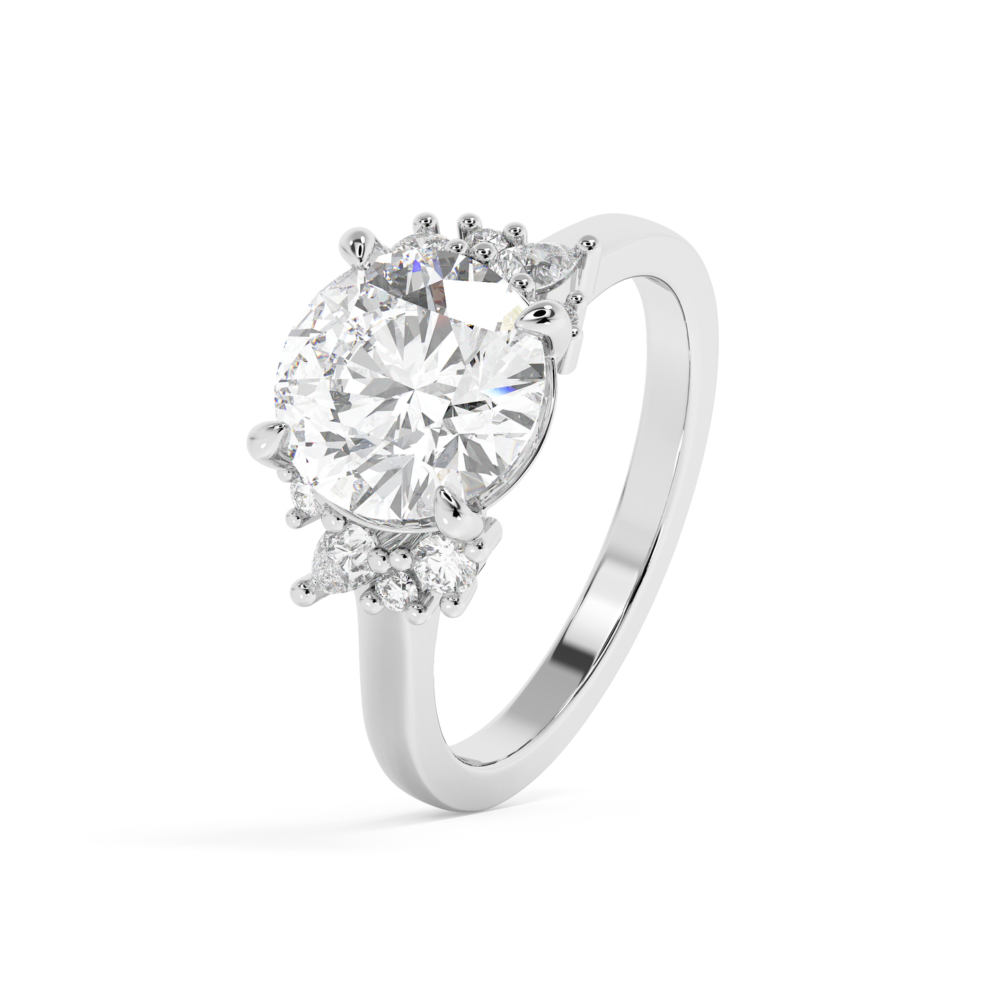 Emerald Solitaire Lab Grown Diamond Engagement Ring