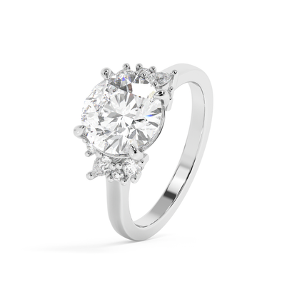 Emerald Solitaire Lab Grown Diamond Engagement Ring