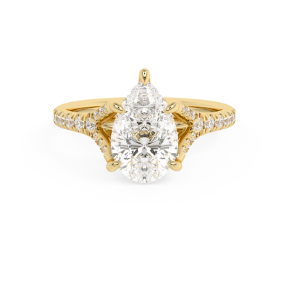 Emerald Solitaire Lab Grown Diamond Engagement Ring