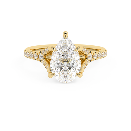 Emerald Solitaire Lab Grown Diamond Engagement Ring