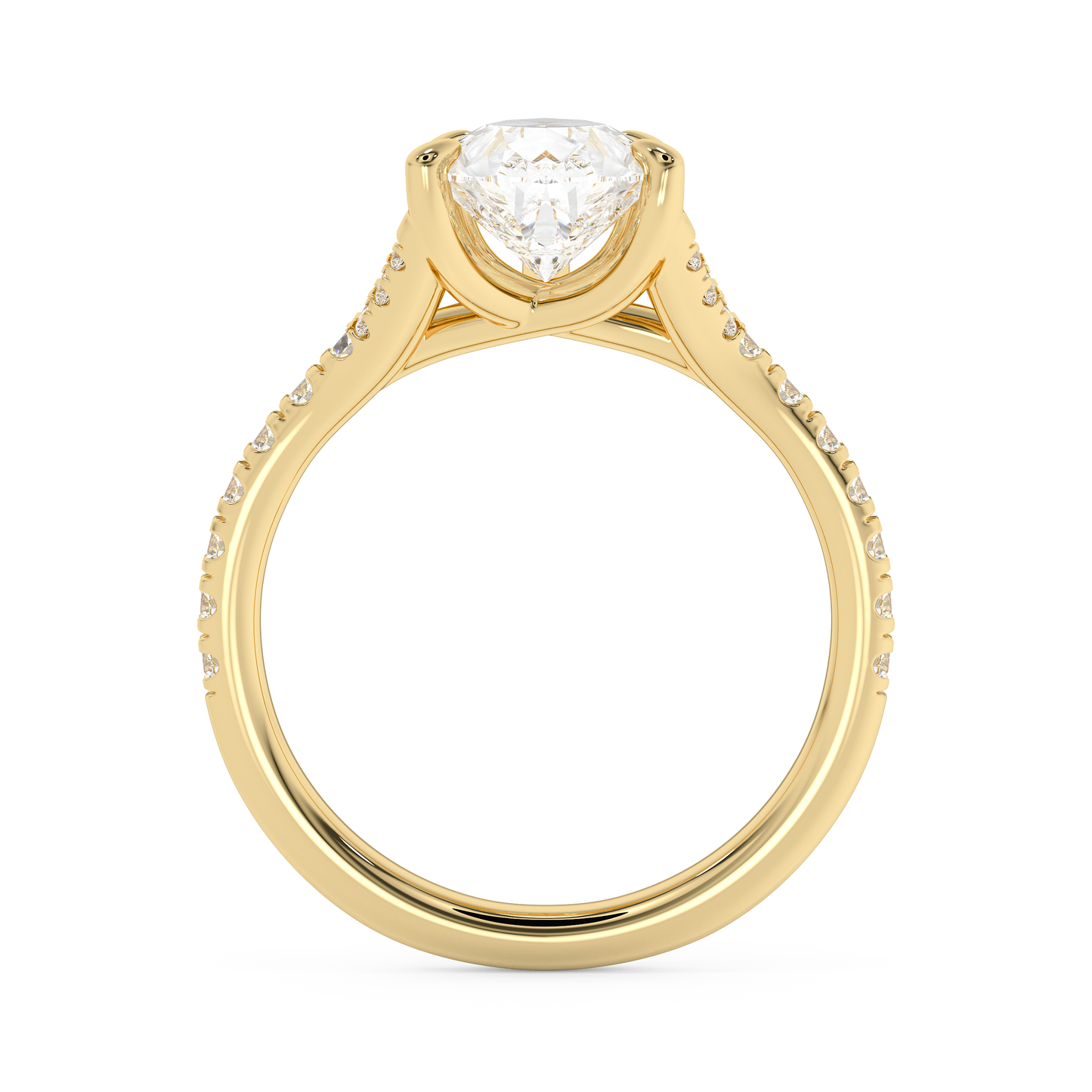 Emerald Solitaire Lab Grown Diamond Engagement Ring