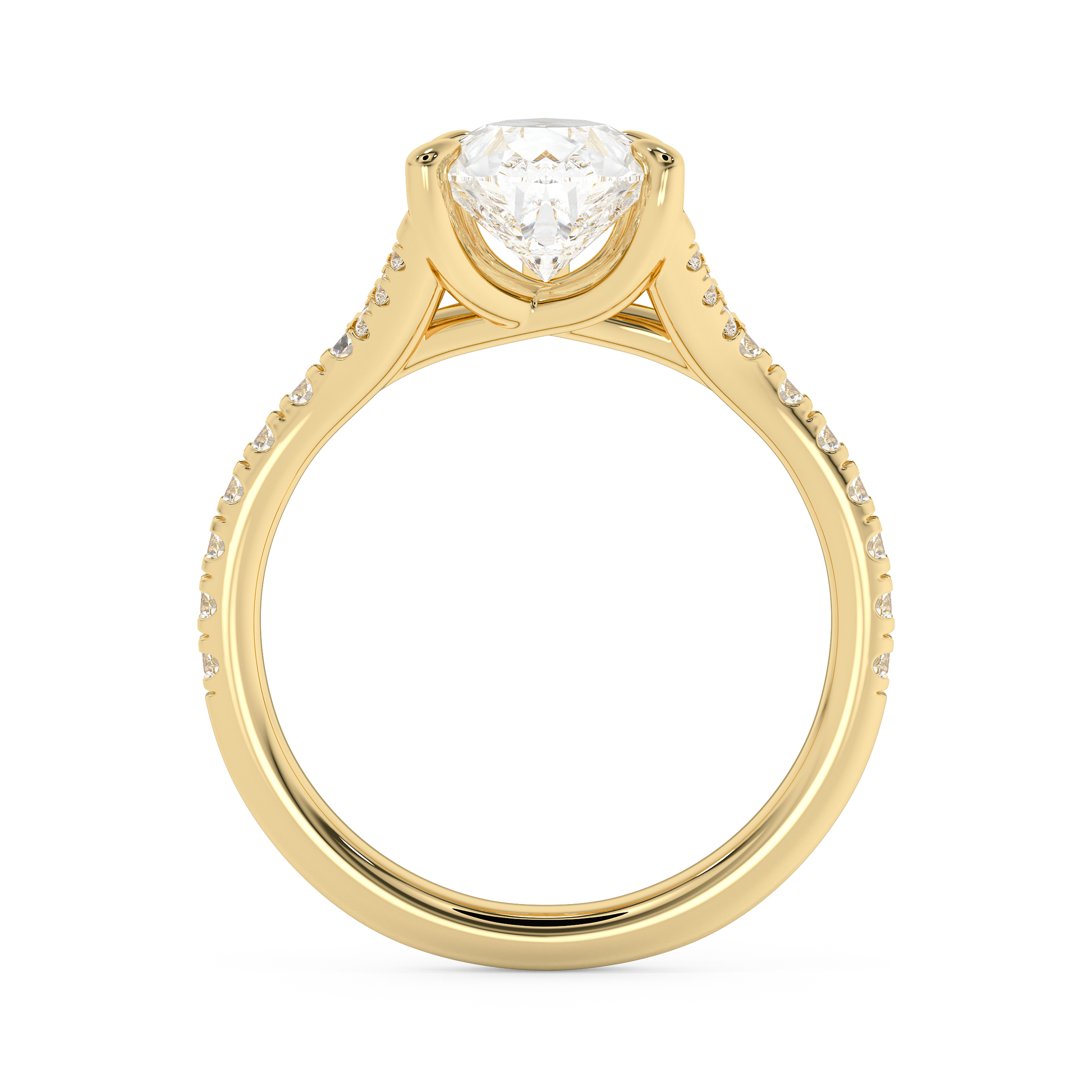 Emerald Solitaire Lab Grown Diamond Engagement Ring