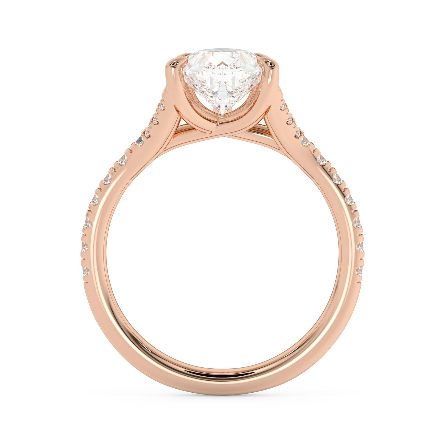 Emerald Solitaire Lab Grown Diamond Engagement Ring
