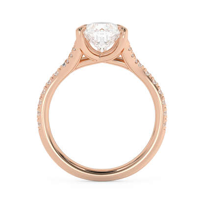Emerald Solitaire Lab Grown Diamond Engagement Ring