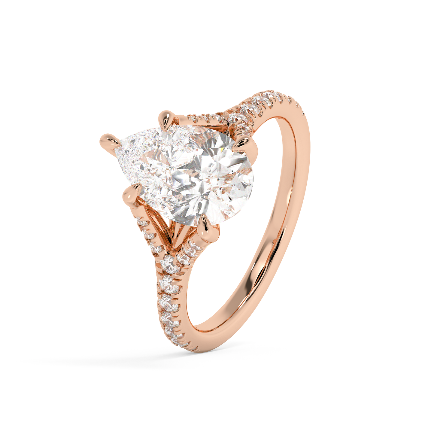 Emerald Solitaire Lab Grown Diamond Engagement Ring