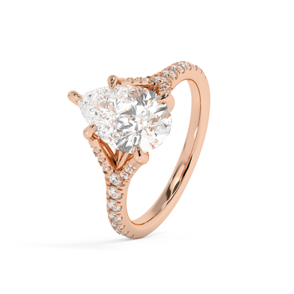 Emerald Solitaire Lab Grown Diamond Engagement Ring