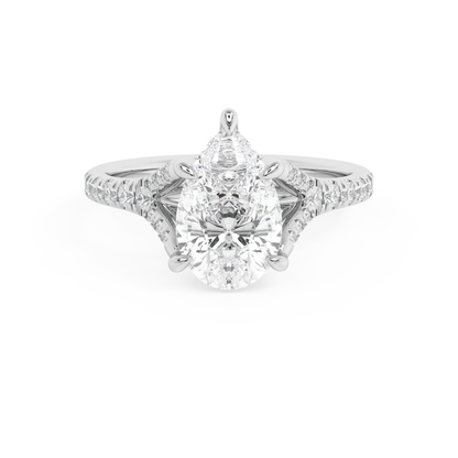 Emerald Solitaire Lab Grown Diamond Engagement Ring