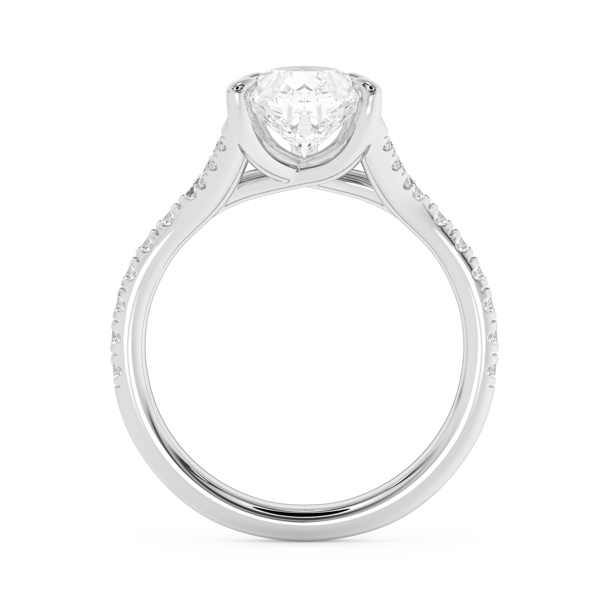 Emerald Solitaire Lab Grown Diamond Engagement Ring