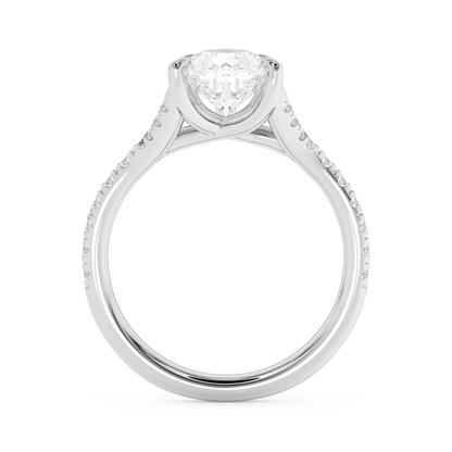 Emerald Solitaire Lab Grown Diamond Engagement Ring
