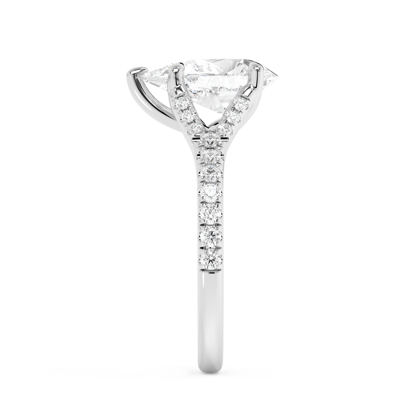 Emerald Solitaire Lab Grown Diamond Engagement Ring