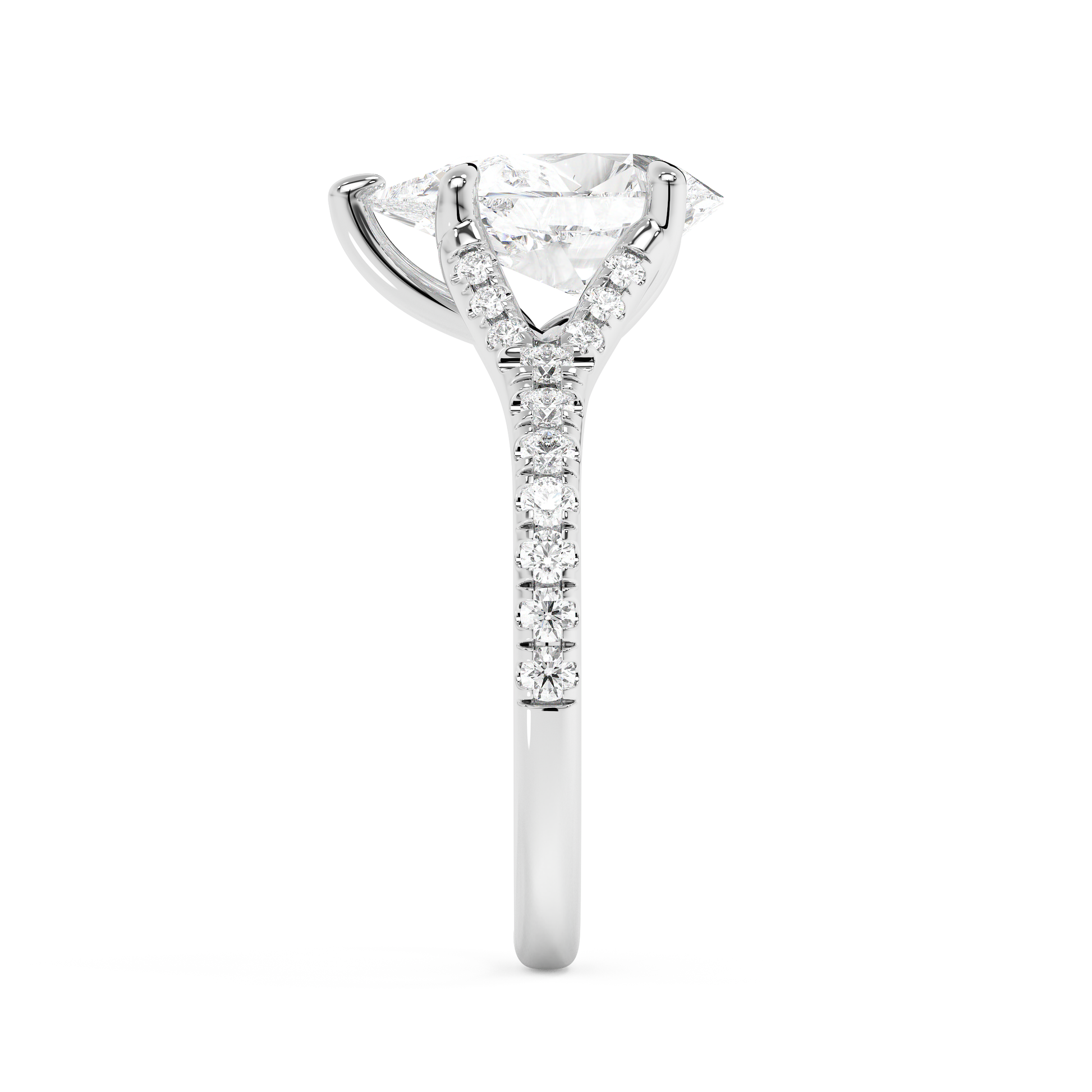 Emerald Solitaire Lab Grown Diamond Engagement Ring
