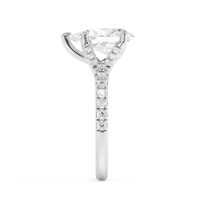 Emerald Solitaire Lab Grown Diamond Engagement Ring