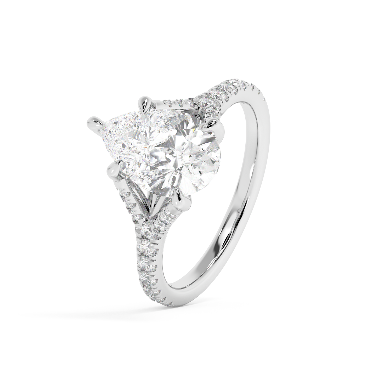 Emerald Solitaire Lab Grown Diamond Engagement Ring