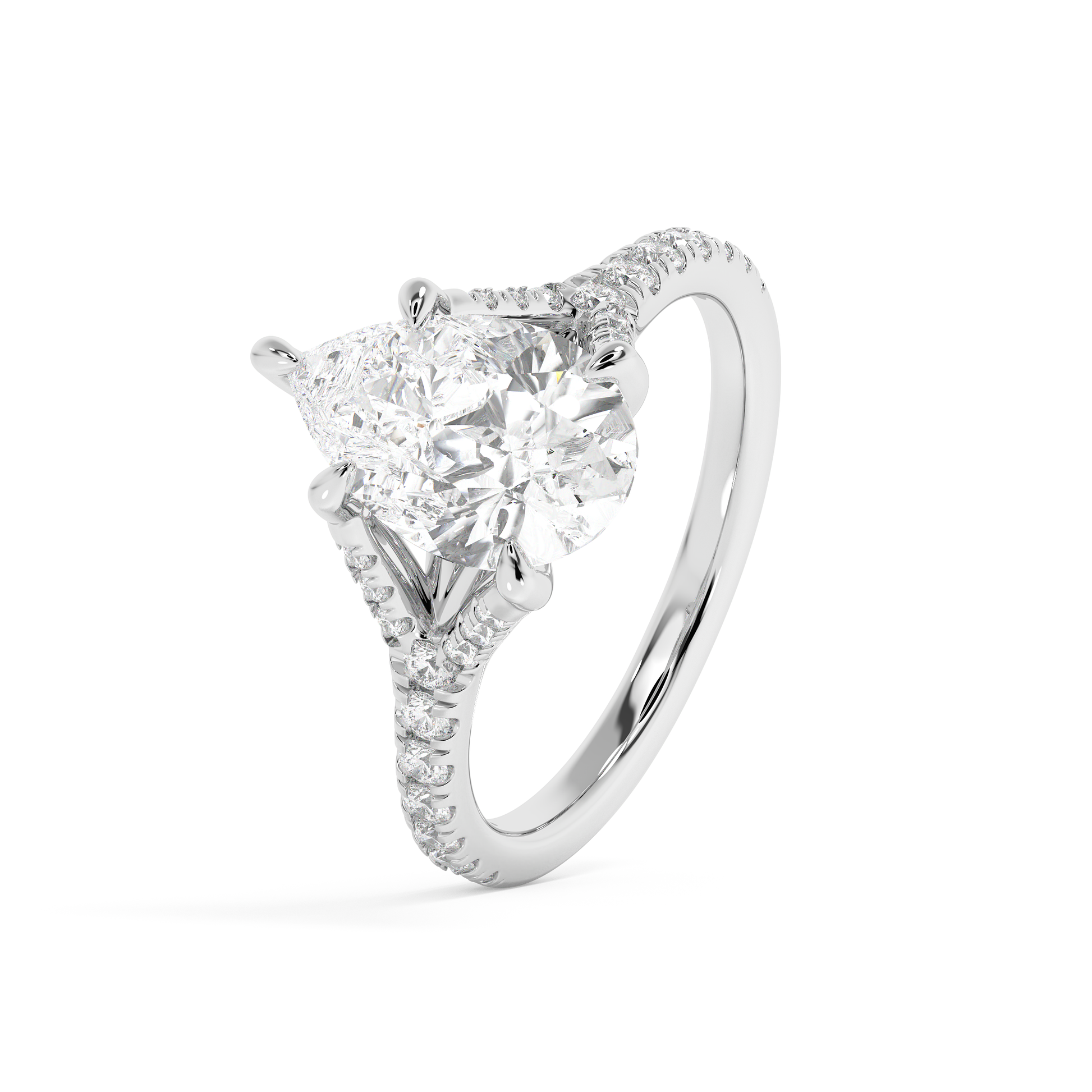 Emerald Solitaire Lab Grown Diamond Engagement Ring
