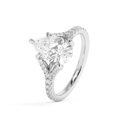 Emerald Solitaire Lab Grown Diamond Engagement Ring