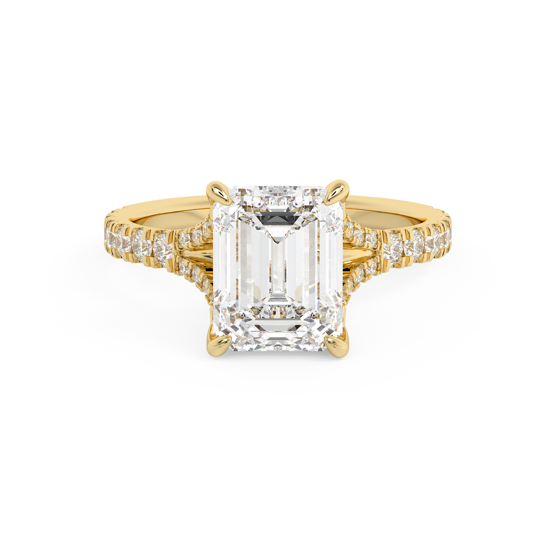 Emerald Solitaire Lab Grown Diamond Engagement Ring