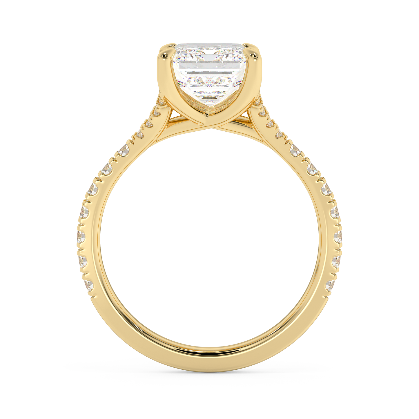 Emerald Solitaire Lab Grown Diamond Engagement Ring
