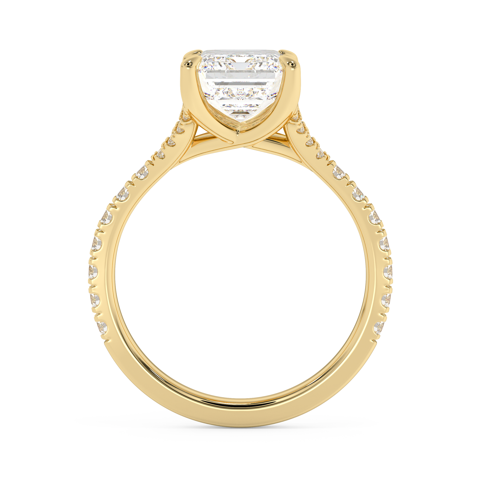 Emerald Solitaire Lab Grown Diamond Engagement Ring